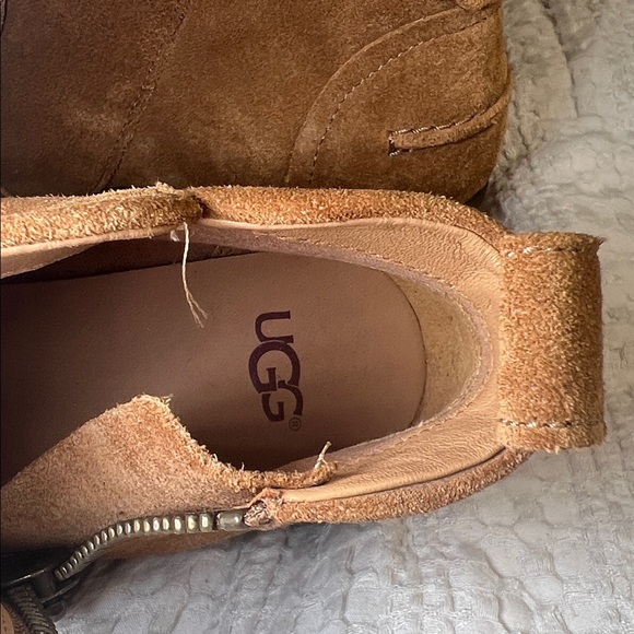 UGG Chestnut Suede Zipper Boots size 6 - Picture 8 of 11